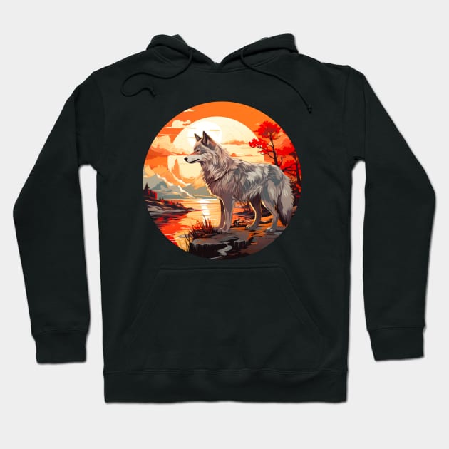 Wolf sunset Hoodie by Wolf Cove Creations